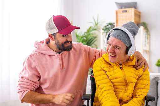 Person enjoying community activities with support